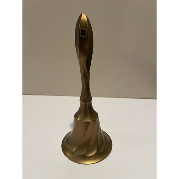 Vintage Brass Bell Swirl Pattern‎ Measuring 7.25" School/Dinner Bell - Picture 1 of 10